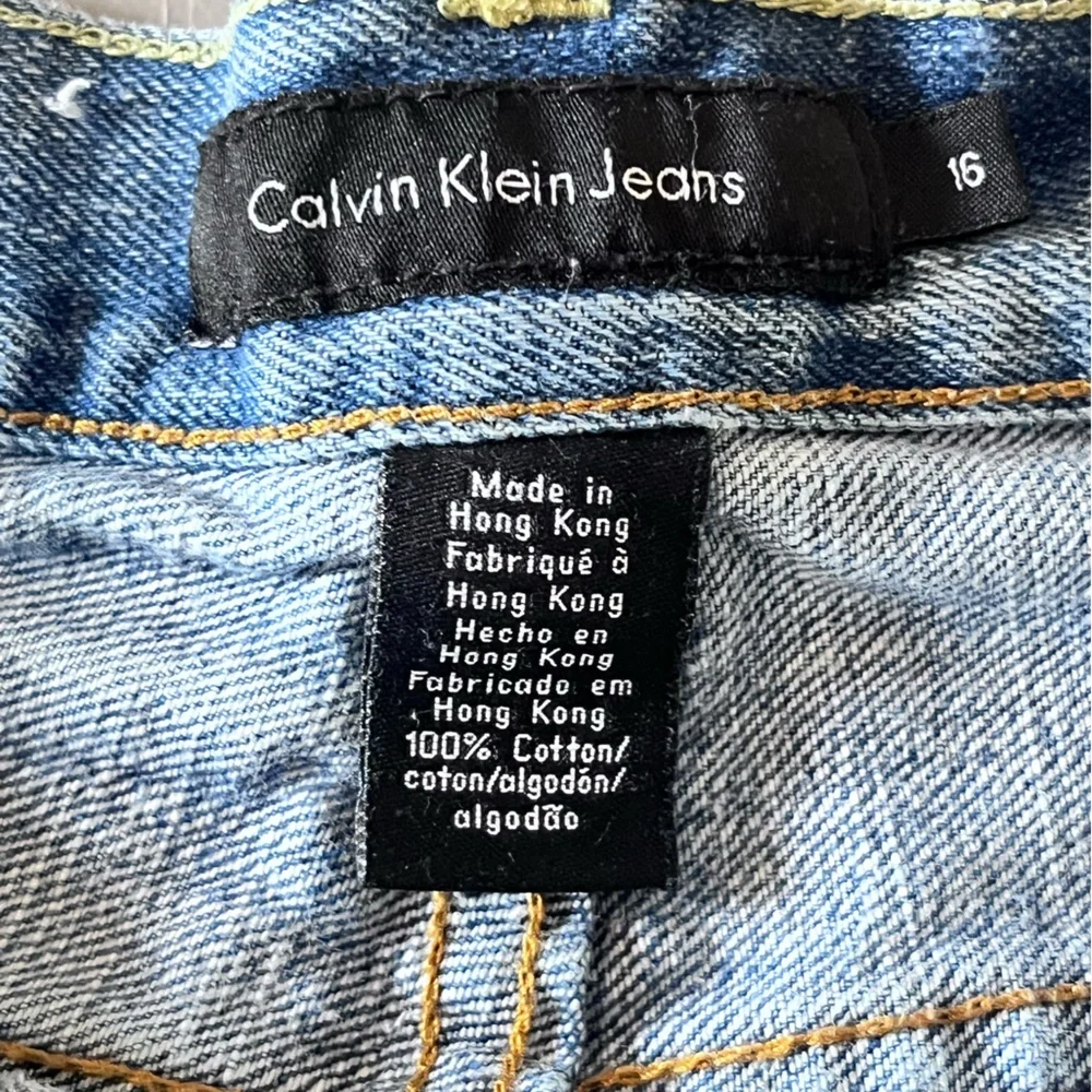 Vintage Calvin Klein Jeans Juniors Size 12 Denim Eagle On Back Pocket Retro Y2K